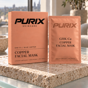 Purix Copper Facial Mask box and individual sachet